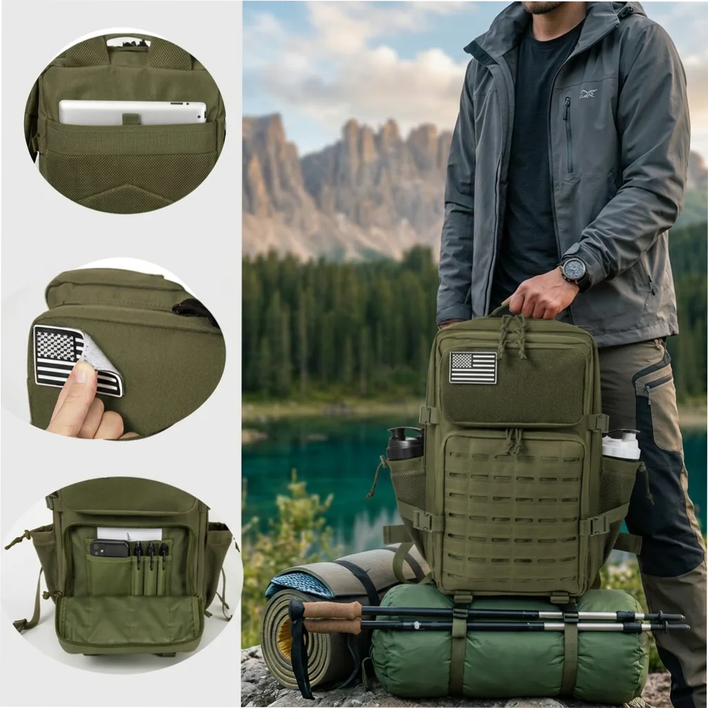 ReFire Gear Tactical MOLLE Backpack for Hiking Camping and Travel
