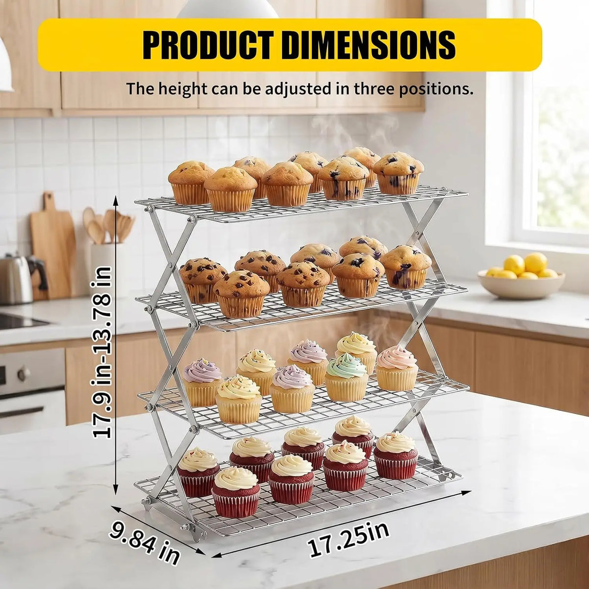 Garvee Foldable Multi Tier Stainless Steel Baking Cooling Rack