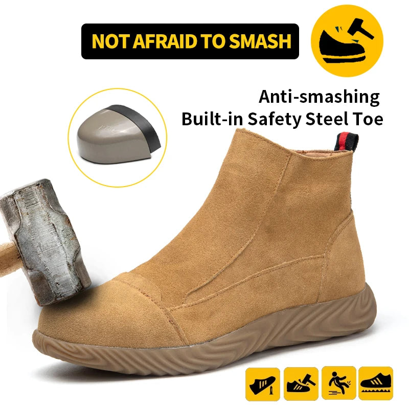 Puncture Resistant Steel Toe Industrial Safety Work Boots for Men