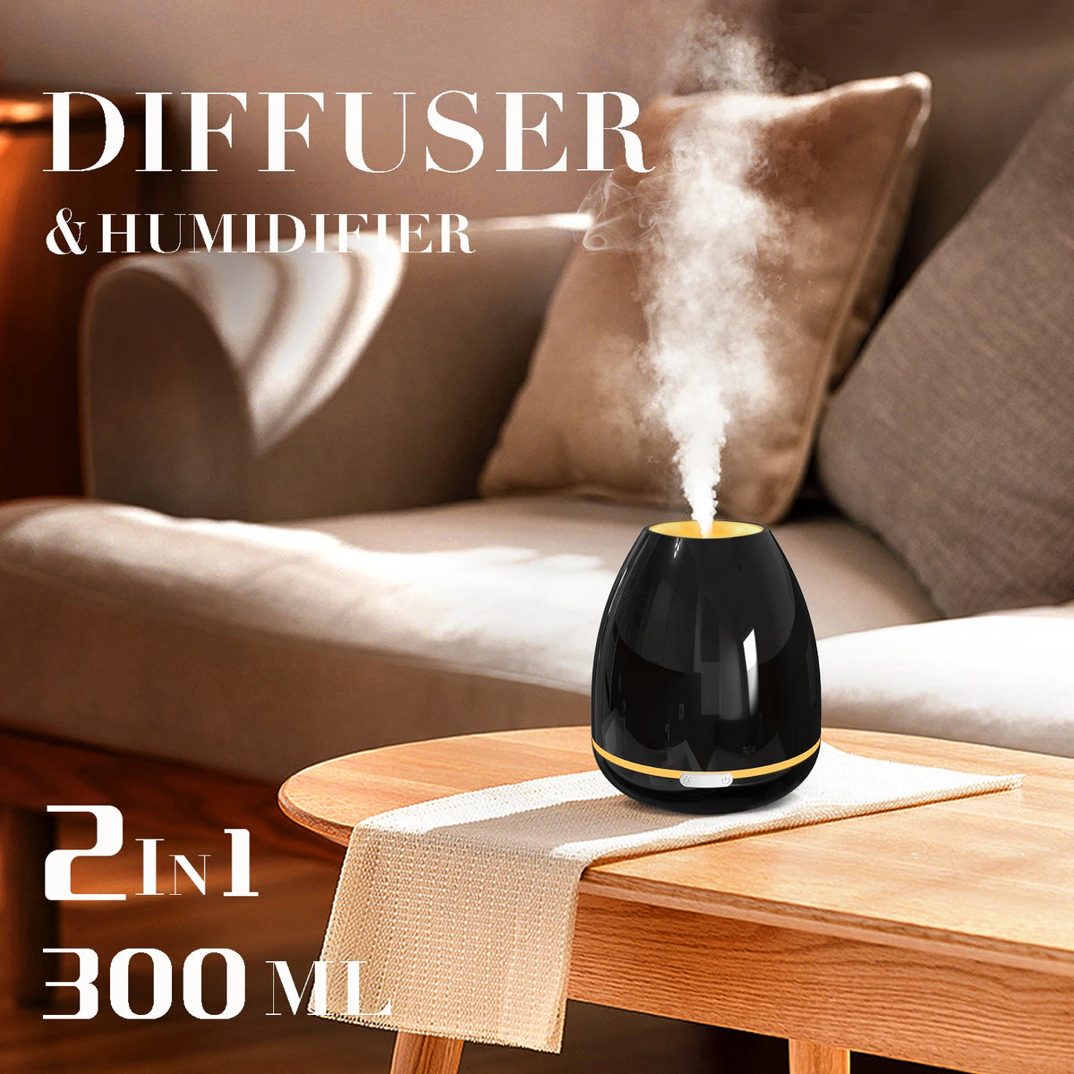 Fashome Ultrasonic Aromatherapy Diffuser With Cool Mist Humidifier
