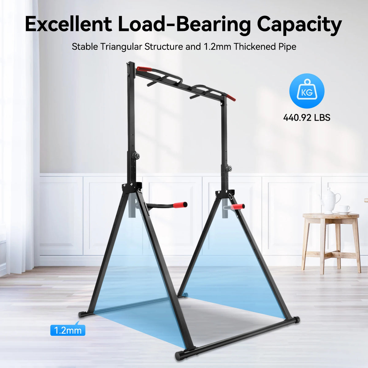 Adjustable Foldable Pull Up Bar Home Gym Strength Training Station