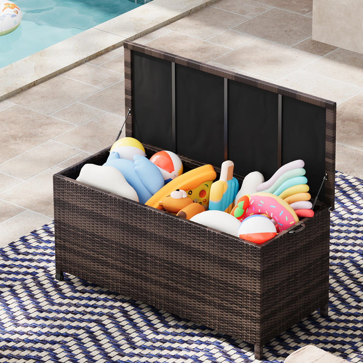 HiMISS Waterproof Outdoor Storage Chest With Wheels And Handles