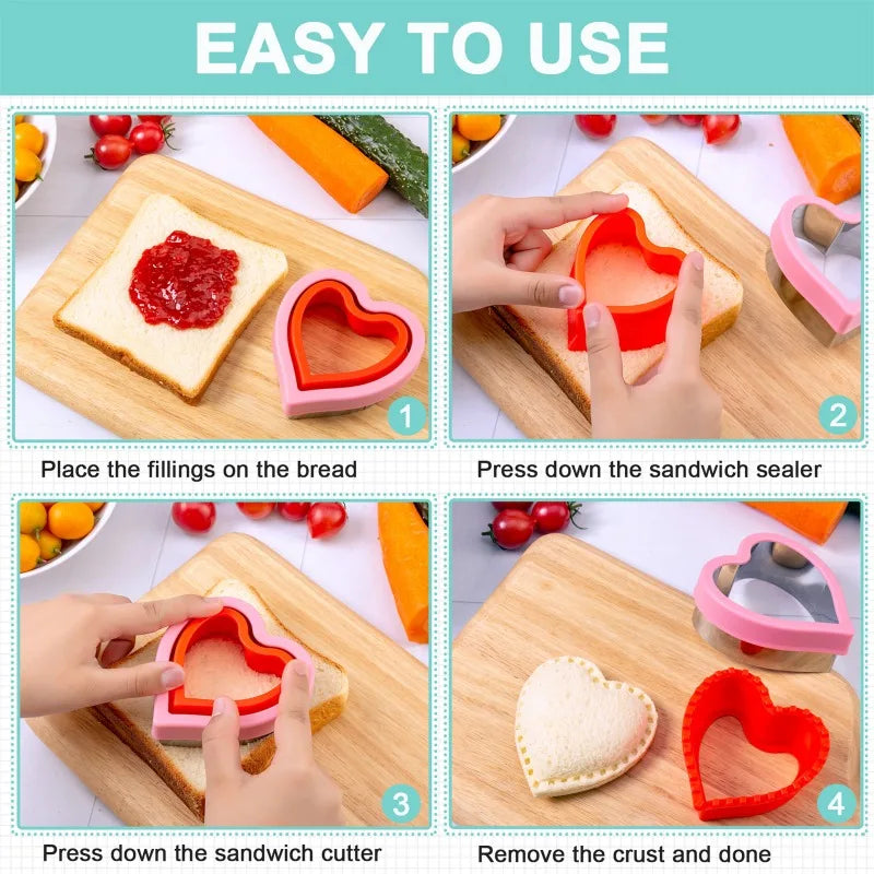 Nifogo Animal Sandwich Cutters Set for Kids Bento Lunch Decorating Tools