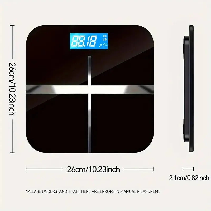 Digital Body Weight Scale With Backlit LCD And Temperature Display