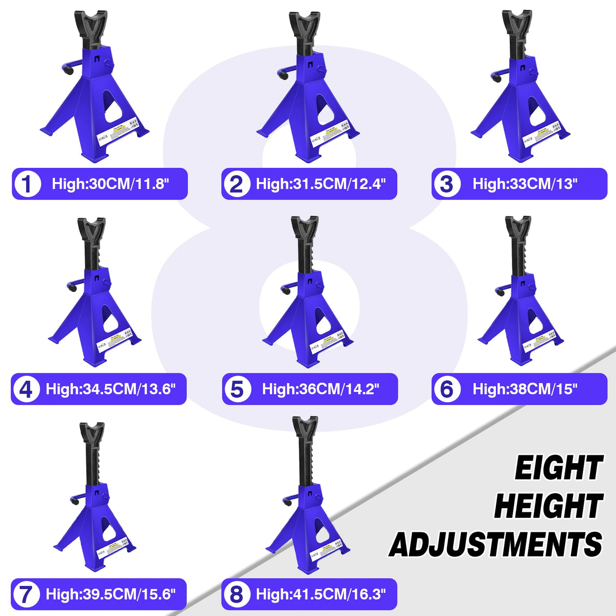DayPlus Heavy Duty 3 Ton Axle Stands For Vehicles
