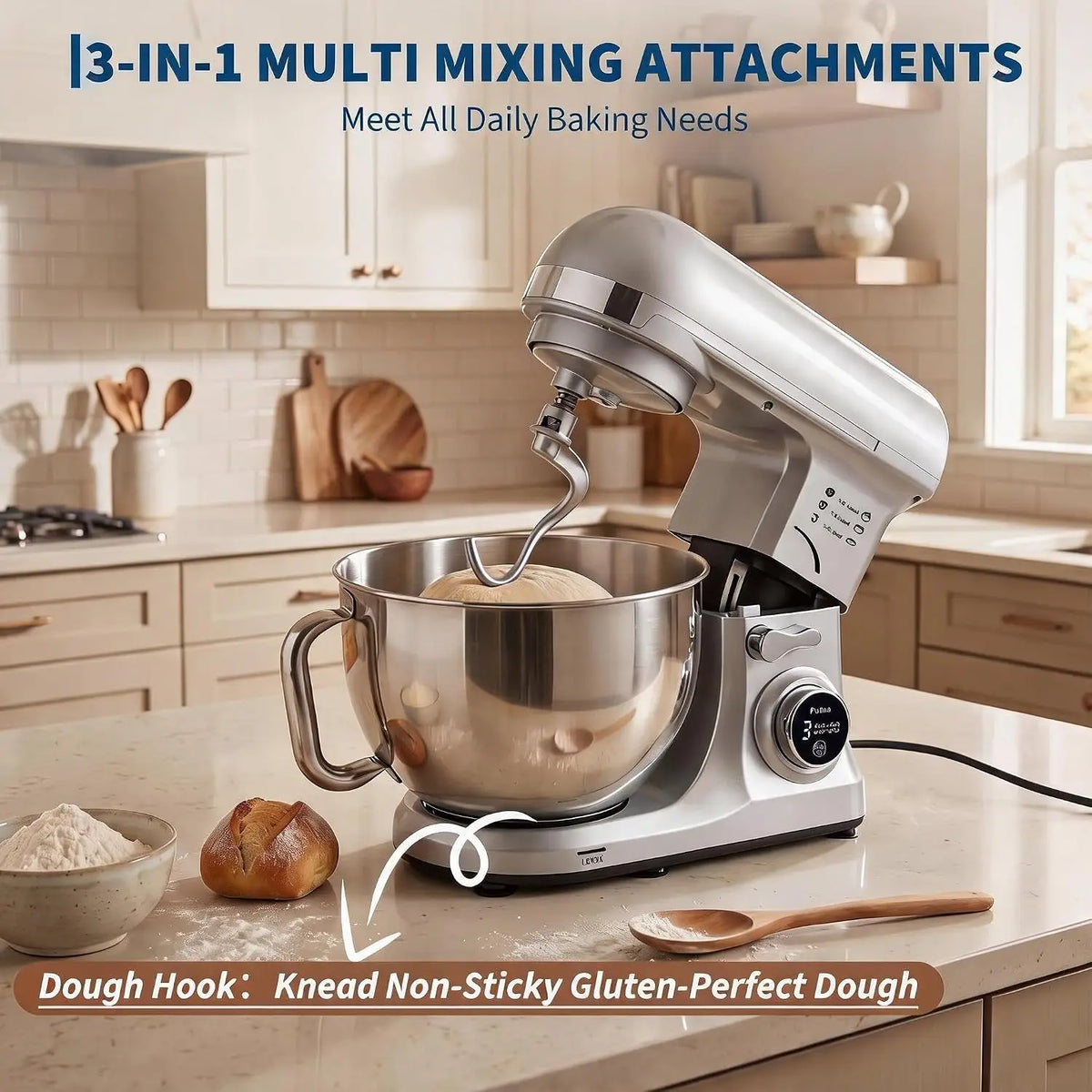 Tacleekii Tilt Head Stand Mixer With Baking Attachments