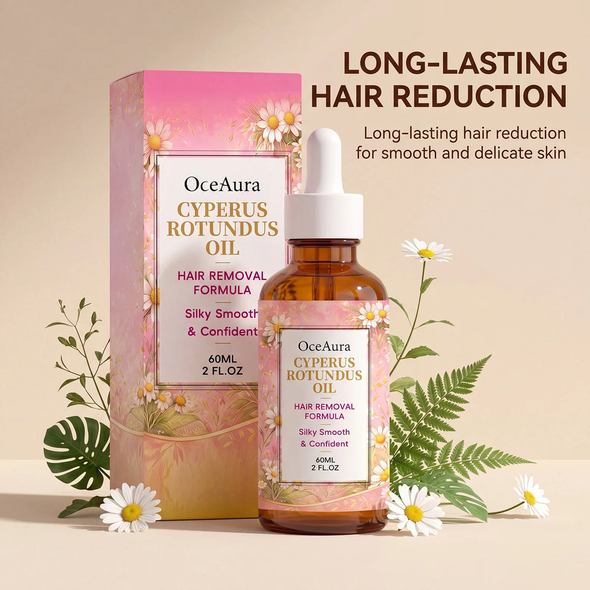 OceAura Cyperus Rotundus Hair Inhibitor Serum for Smooth Skin