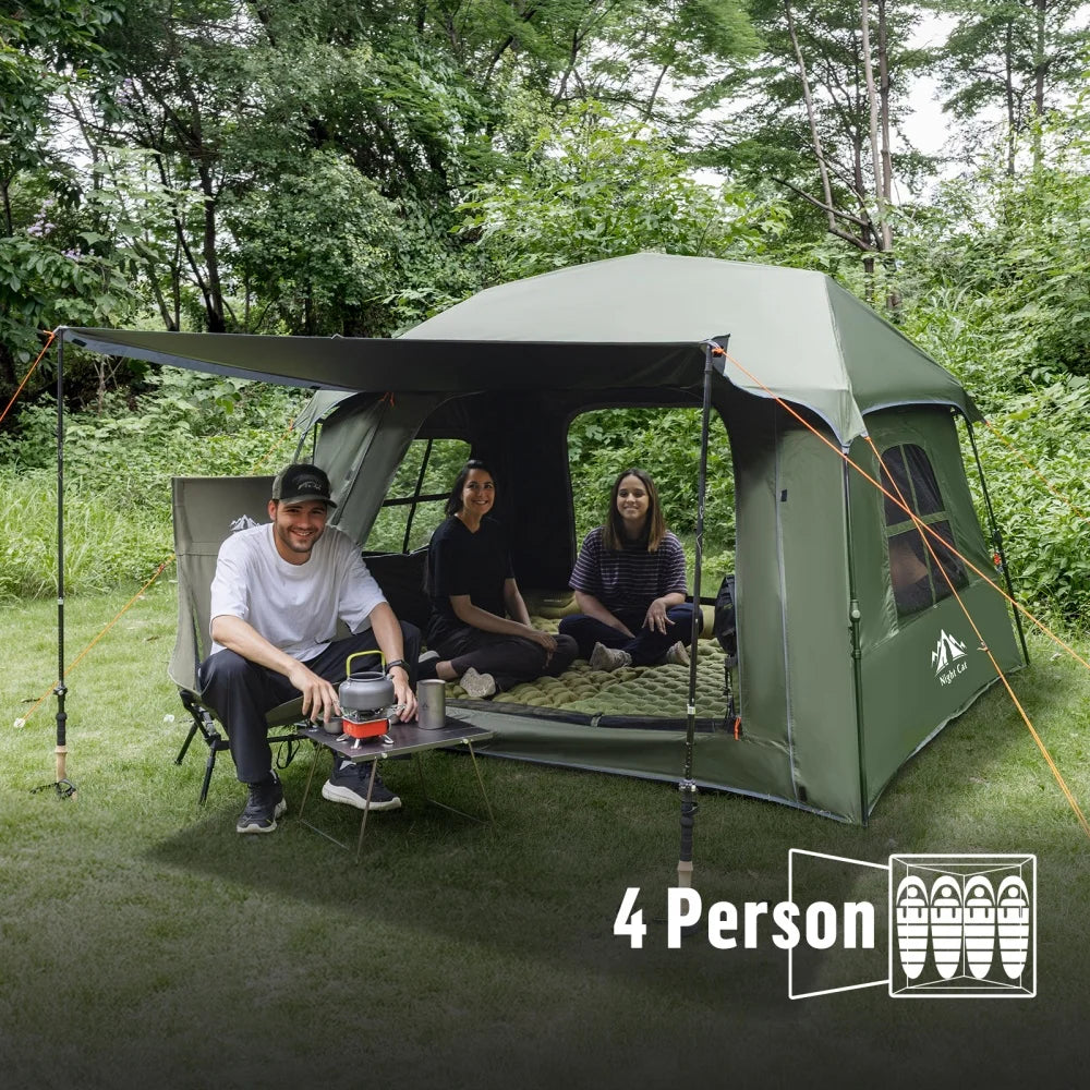 Night Cat Blackout Pop Up Camping Tent With Rainfly Vestibule