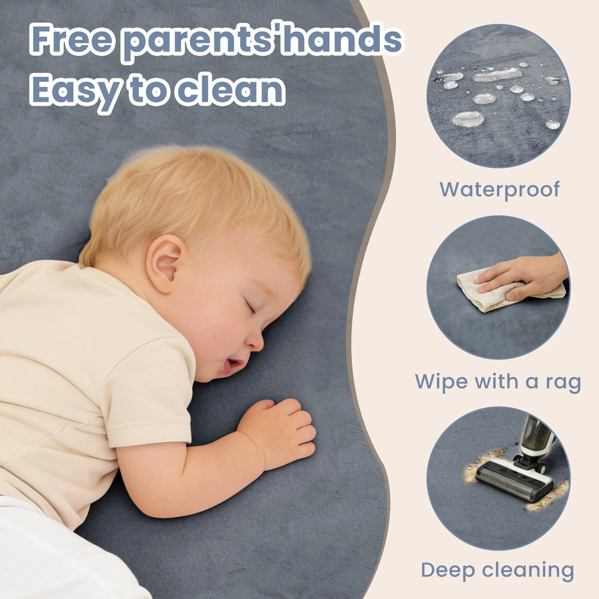 Huloo Sleep Baby Foam Play Mat for Tummy Time Crawling