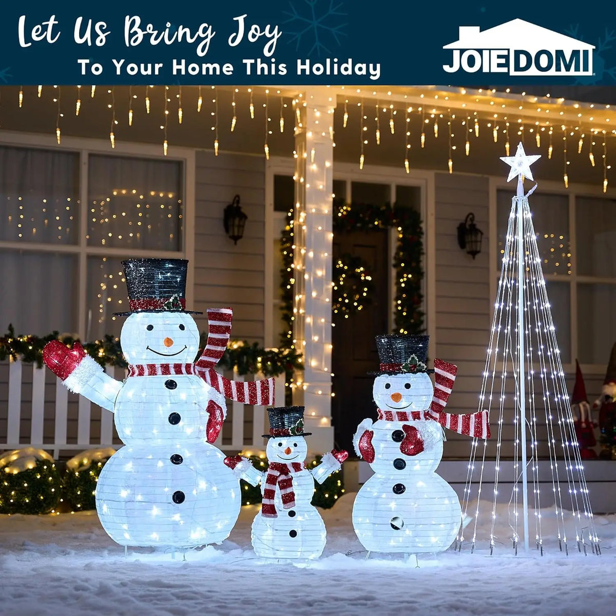 Joyfy 3D LED Snowman Yard Lights for Christmas Outdoor Decor