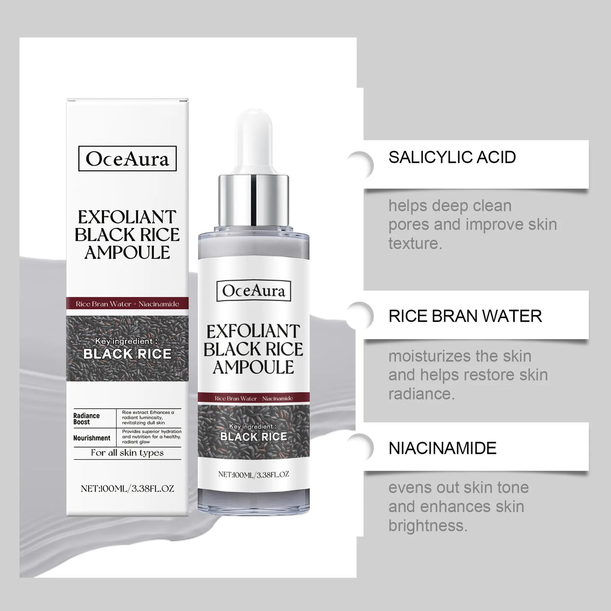 Black Rice Exfoliating Ampoule with Niacinamide for Radiant Skin