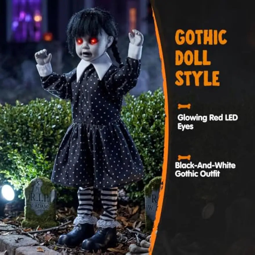 Joyfy Animated Halloween Ghost Doll With Glowing Eyes Spooky Sounds