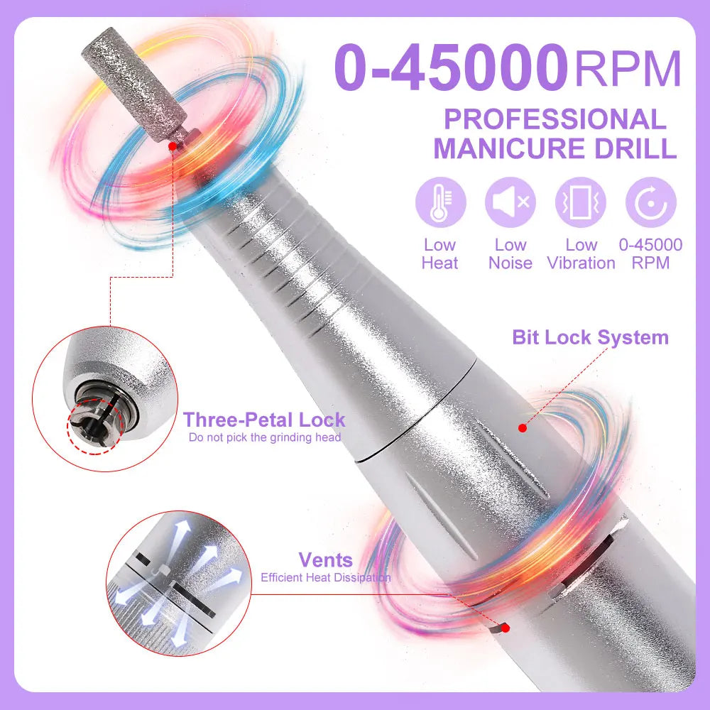 Limegirl Rechargeable Electric Nail Drill and Polishing File Kit