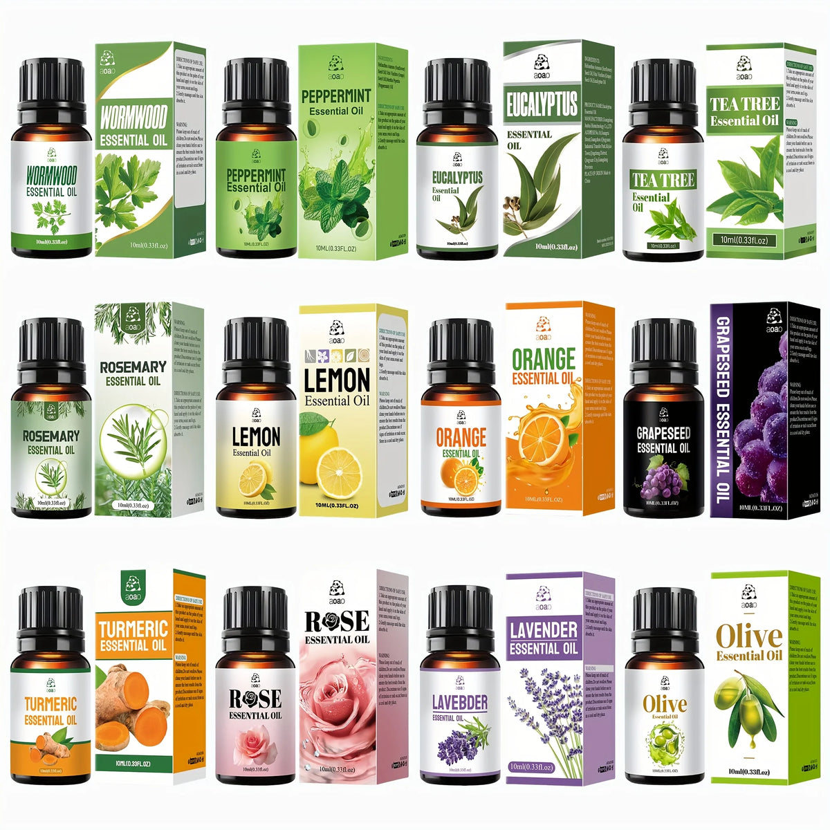 Aoao Essential Oil Blend Set For Skin Hair And Massage