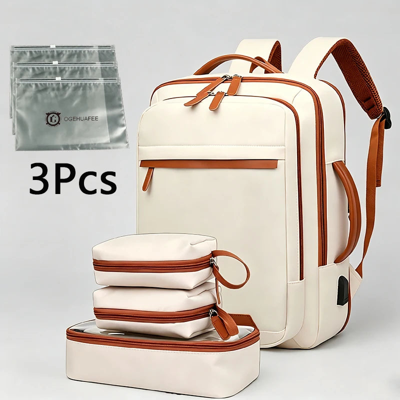 OGEHUAFEE Expandable Commuter Backpack With Wet And Dry Separation