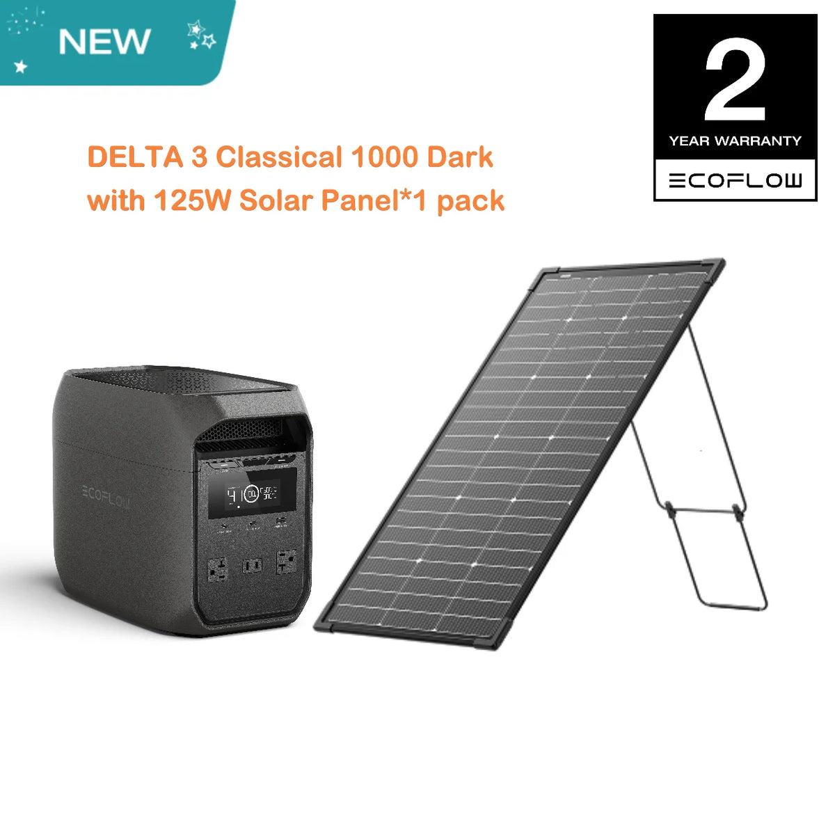 Ecoflow Delta 3 Solar Generator 1024Wh LiFePO4 Portable Power Station