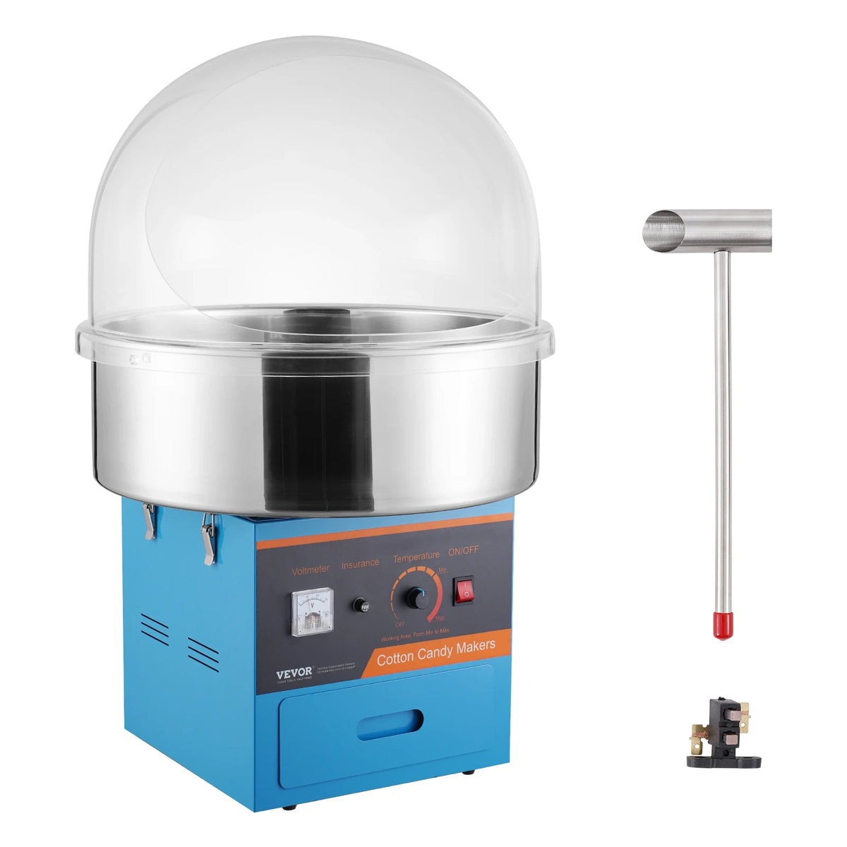 SucceBuy Commercial Electric Cotton Candy Maker With Steel Bowl