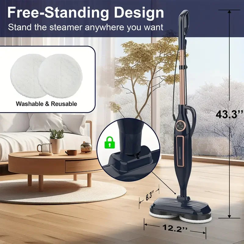 INSE Steam Mop Cleaner With Rotating Pad For Hard Floors