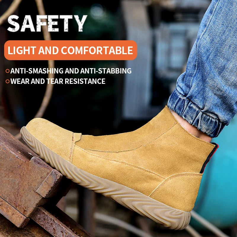 Puncture Resistant Steel Toe Industrial Safety Work Boots for Men