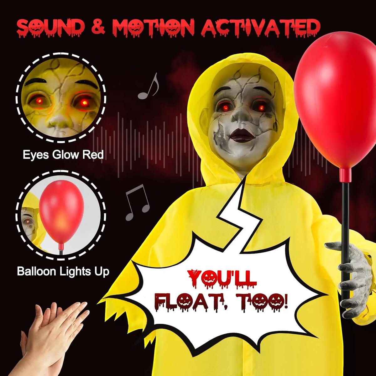 Halloween Animatronic Prop With Sound And Touch Effects