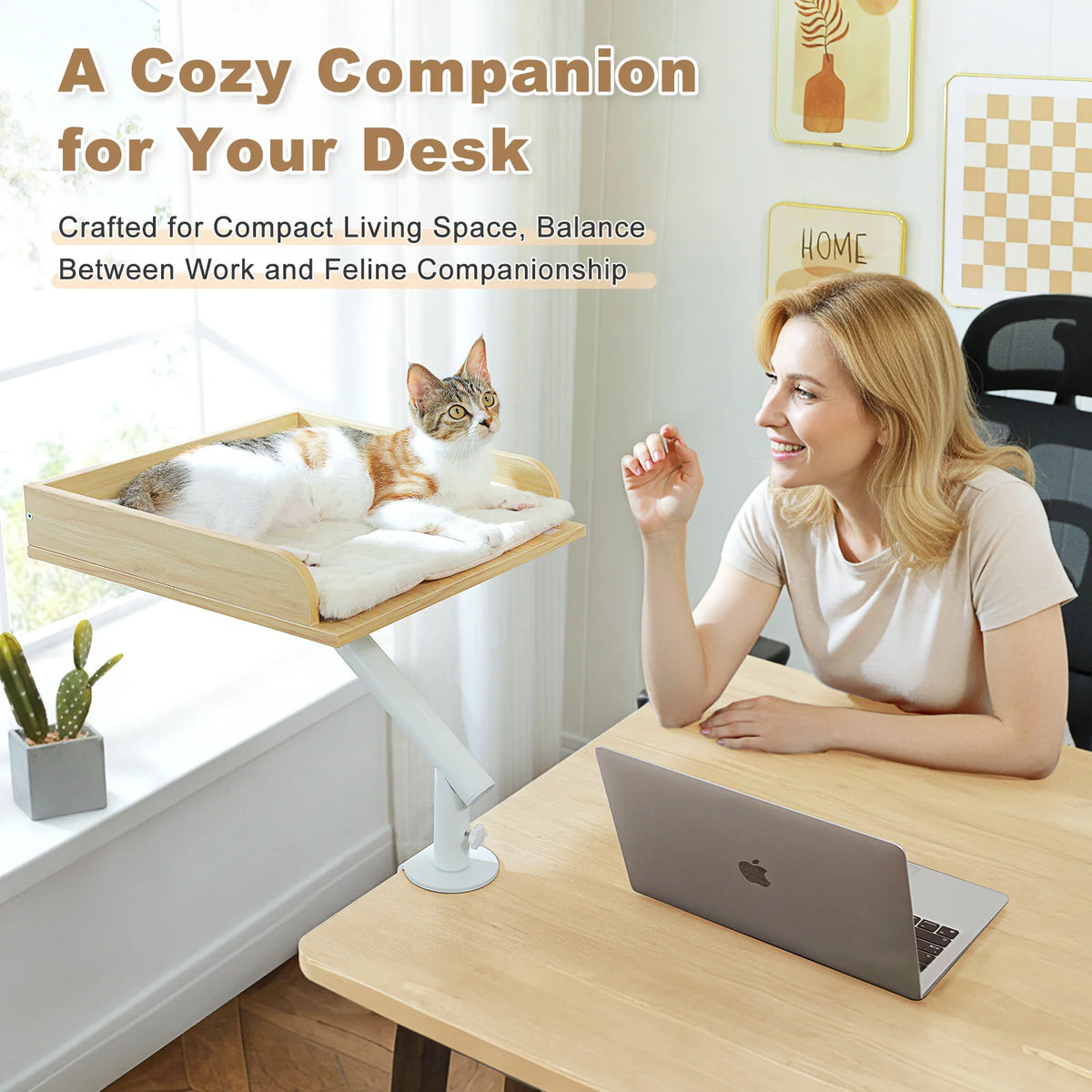 PAWZ Road Rotatable Cat Desk Bed With Adjustable Hammock Stand