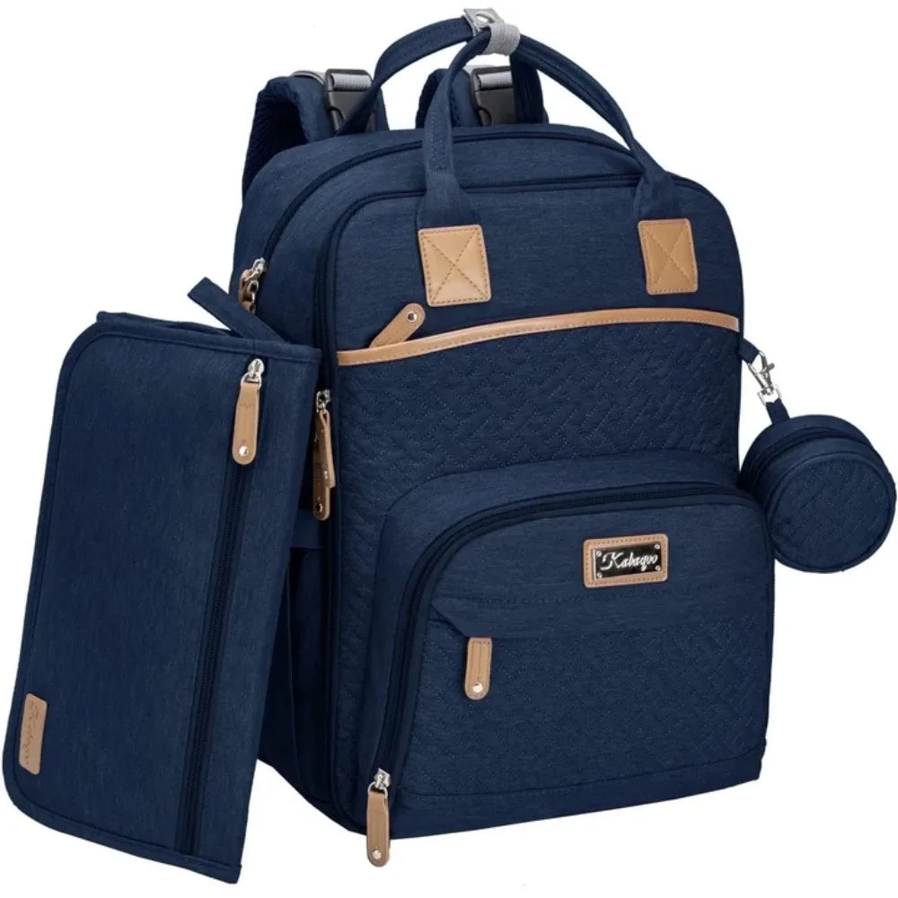 Kabaqoo Quilted Diaper Backpack With Changing Pad And Pacifier Case