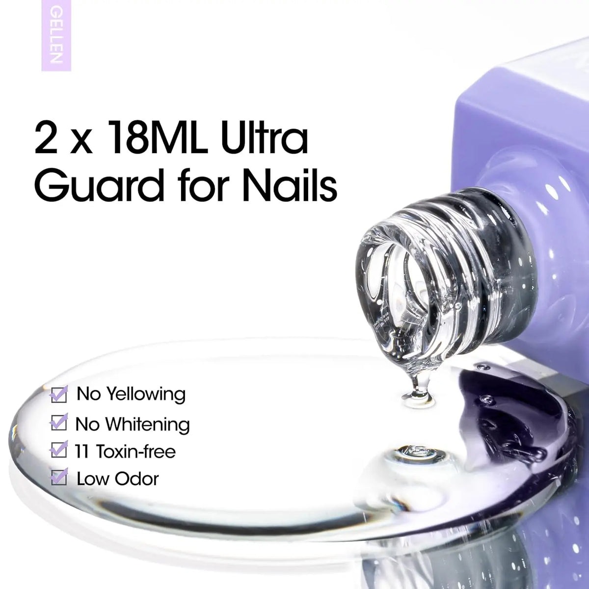 Gellen Gel Polish Base Coat And No Wipe Topcoat Duo