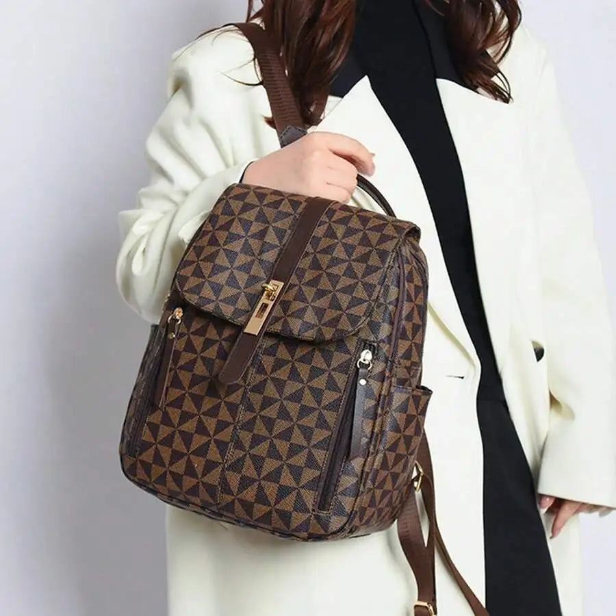 Retro Leather Backpack With Organizer For Travel And Everyday Use