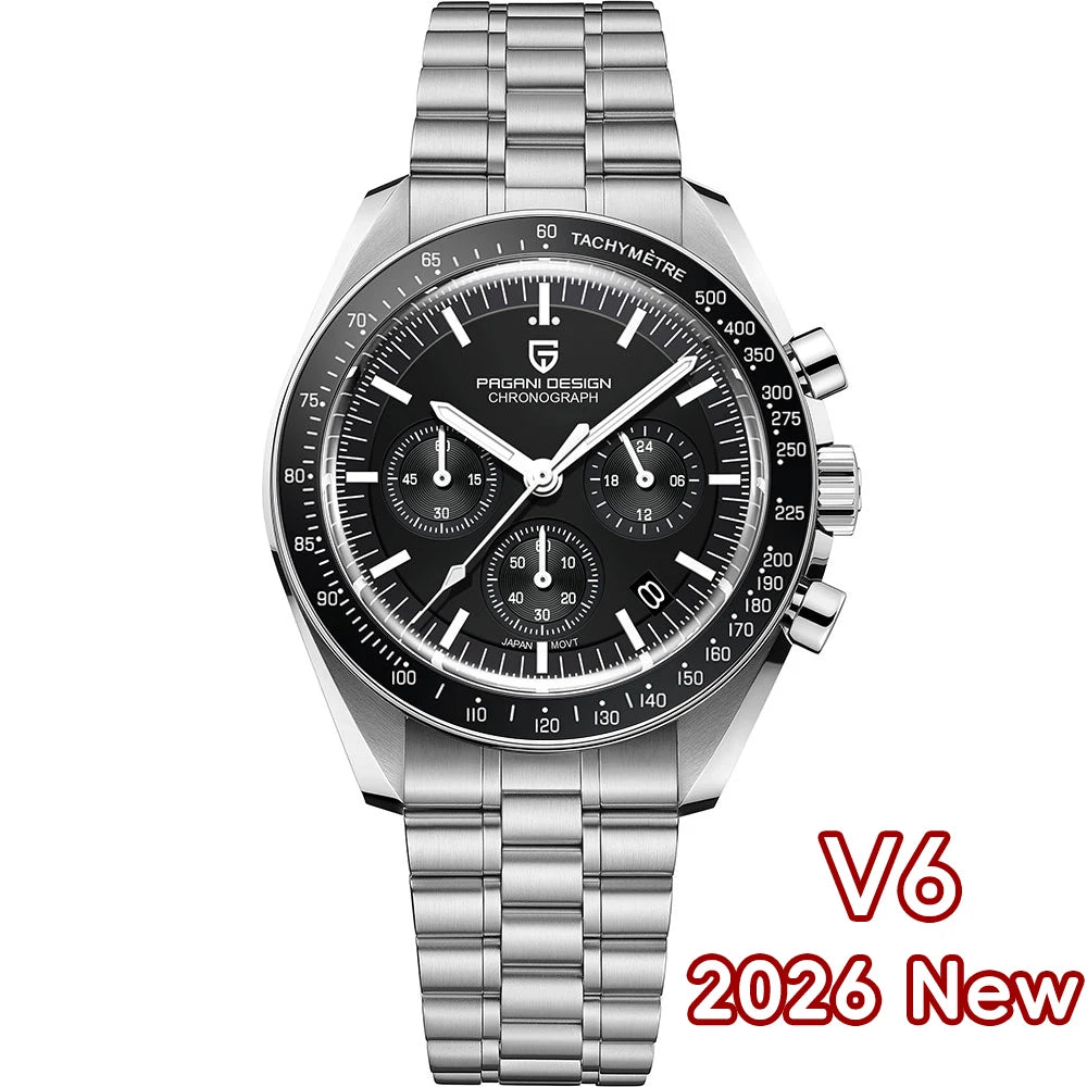 PAGANI DESIGN Men's Quartz Chronograph Sport Watch With Sapphire Glass