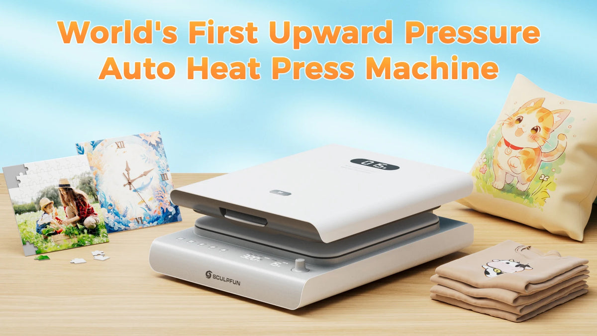 SCULPFUN Automatic Heat Press Machine With Adjustable Pressure Control