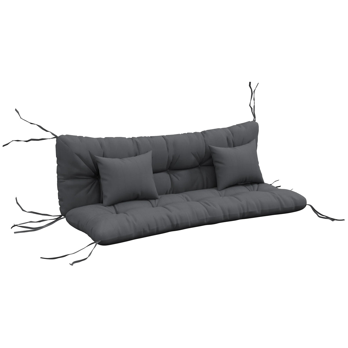 Outsunny Indoor Outdoor Chair Cushions With Back Support And Ties