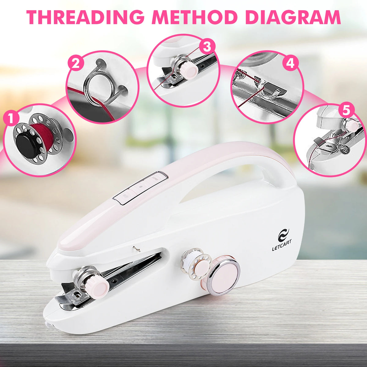 LetCartMaker Portable Electric Sewing Machine With Needlework Kit