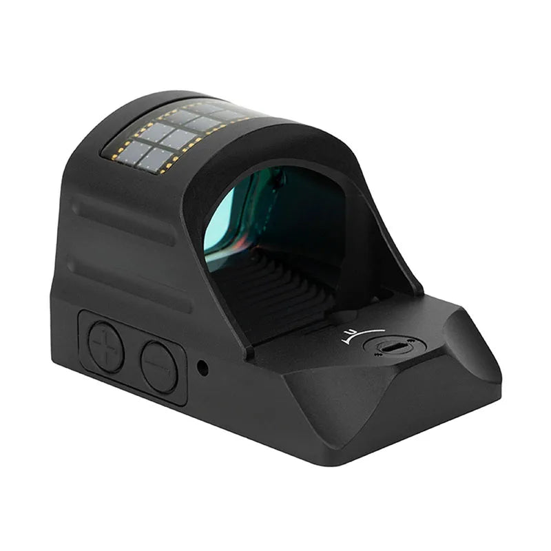 Solar Powered Reflex Red Dot Sight With Exoskeleton Mount