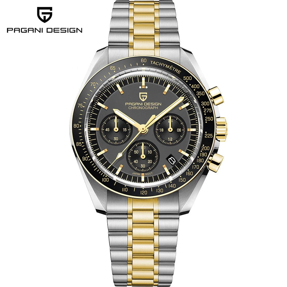 PAGANI DESIGN Men's Quartz Chronograph Sport Watch With Sapphire Glass