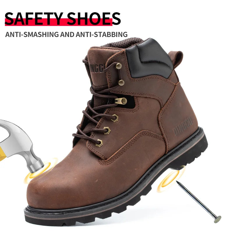 Steel Toe Safety Work Boots With Puncture Resistant Protection