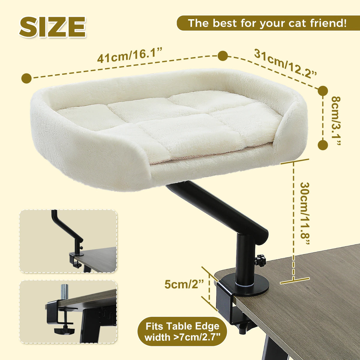 PAWZ Road Rotatable Cat Desk Bed With Adjustable Hammock Stand