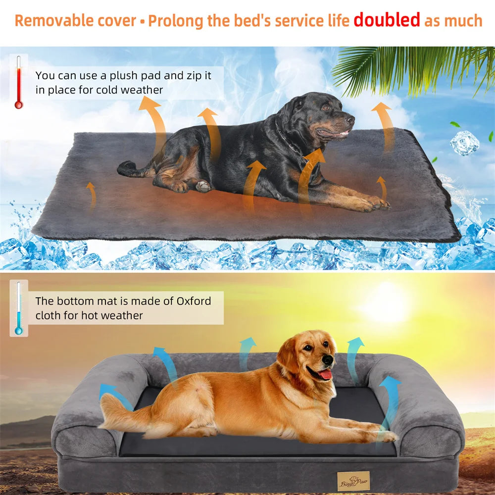 BORWART Orthopedic Memory Foam Calming Dog Sofa Bed Removable Cover
