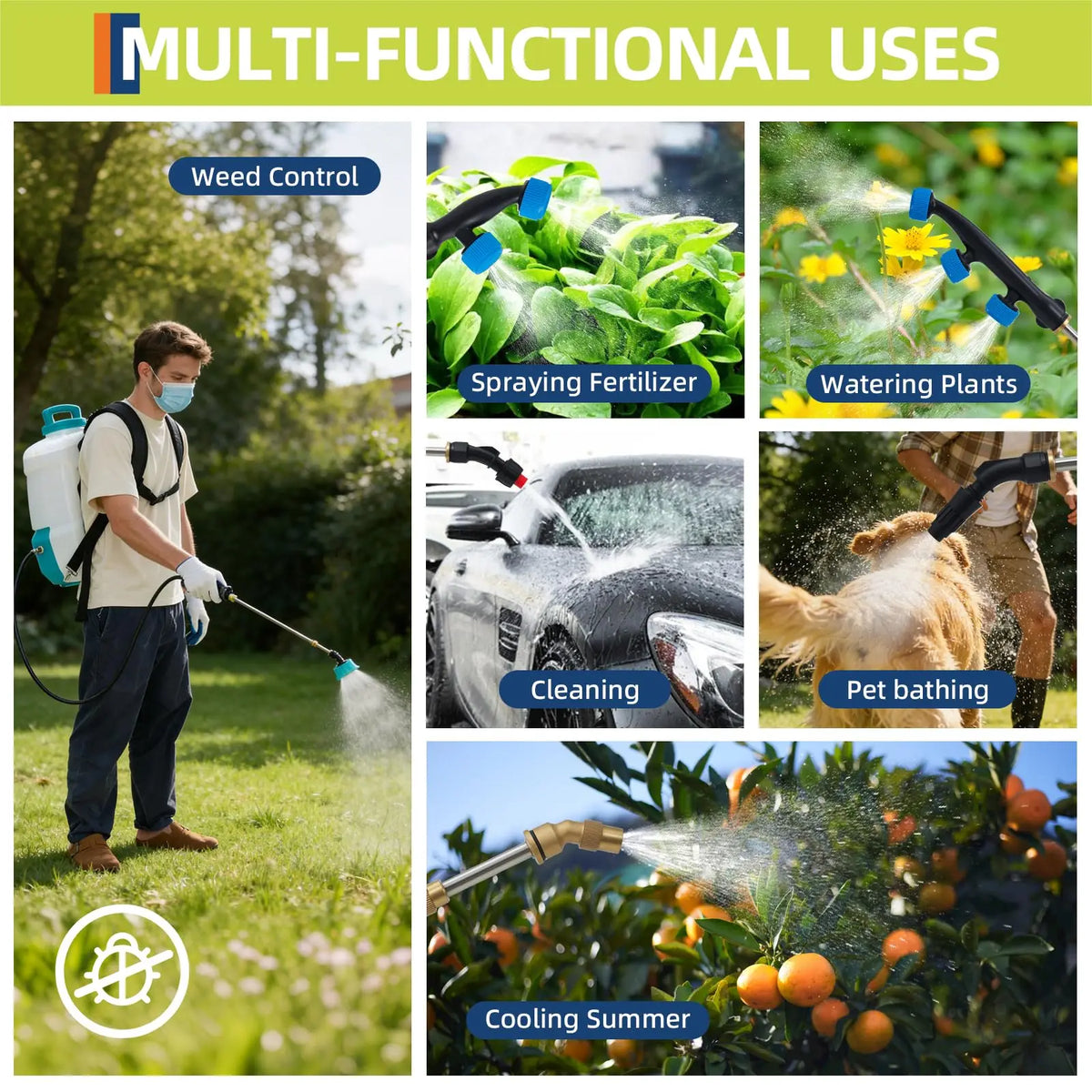 HiMISS Battery Powered Backpack Sprayer With Adjustable Pressure