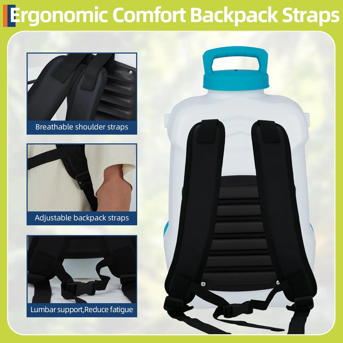 HiMISS Battery Powered Backpack Sprayer With Adjustable Pressure