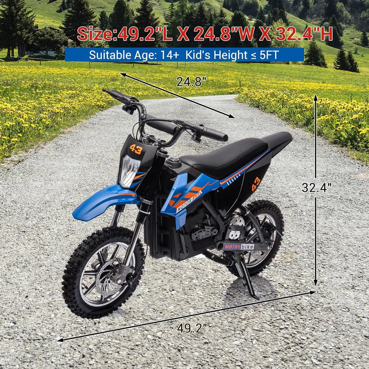 HiMISS Electric Off Road Ride On Motorcycle With 350W Motor