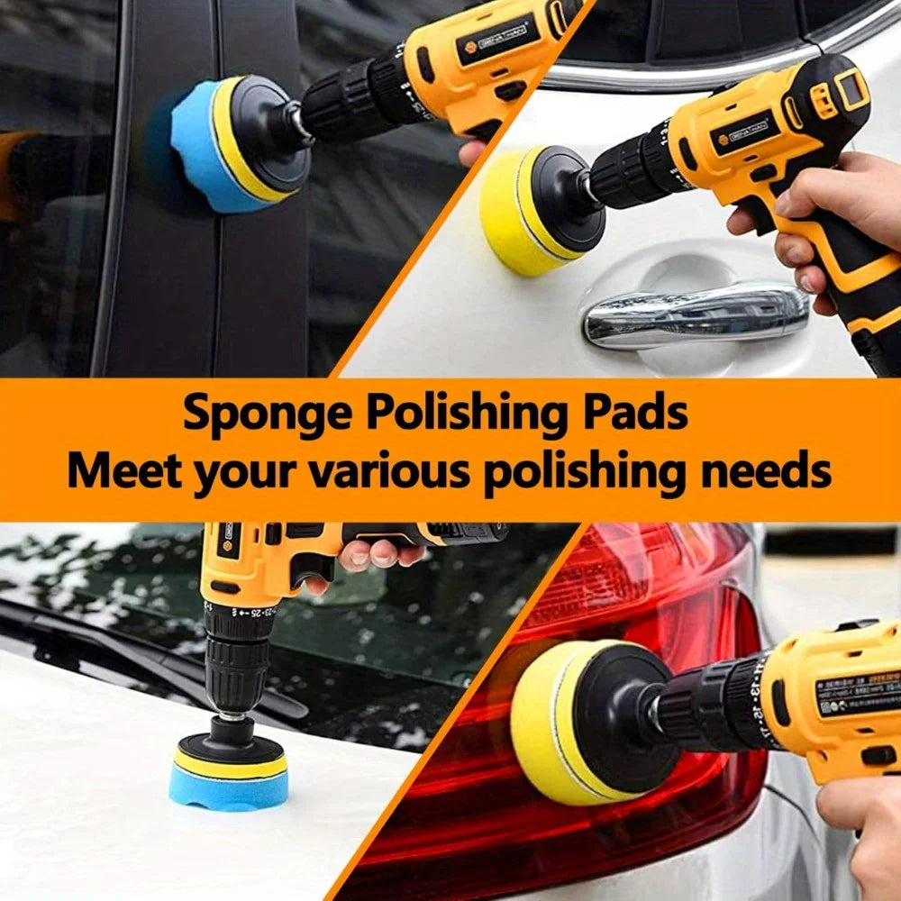 Car Detailing Cleaning Kit With Brushes Towels And Drill Scrubber