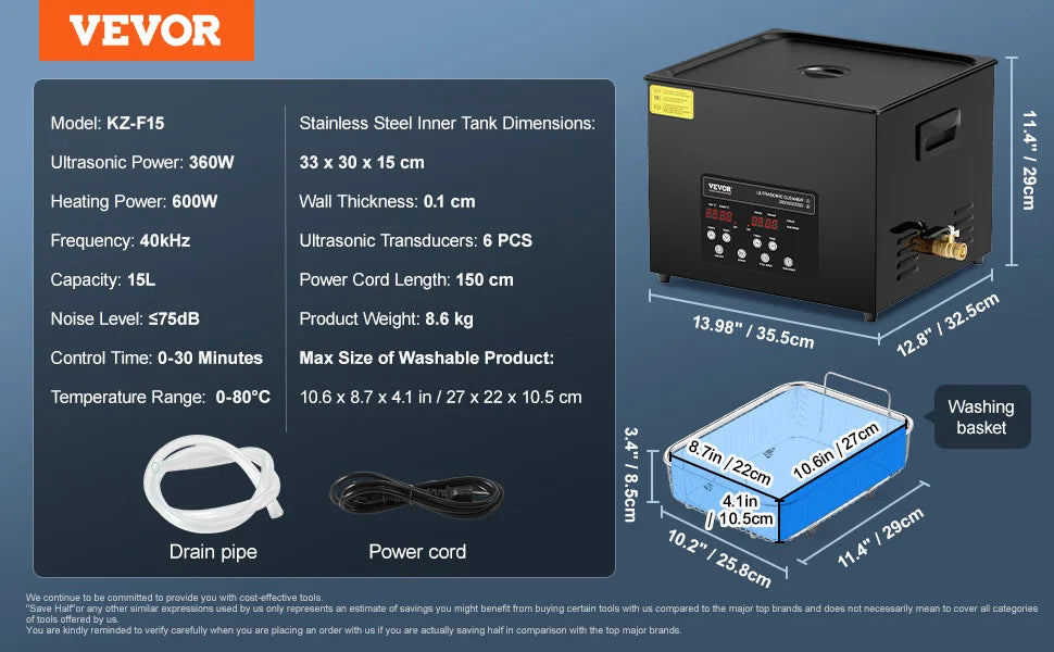 SucceBuy Ultrasonic Cleaner for Dishes and Household Cleaning