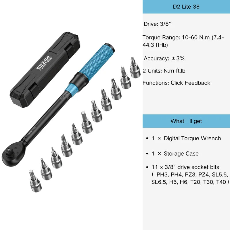 Seesii D2 Lite Electric Torque Wrench With Precision Click Feedback