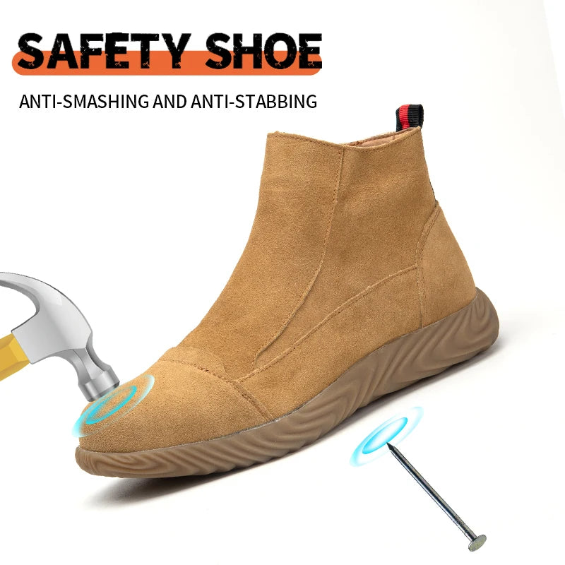 Puncture Resistant Steel Toe Industrial Safety Work Boots for Men