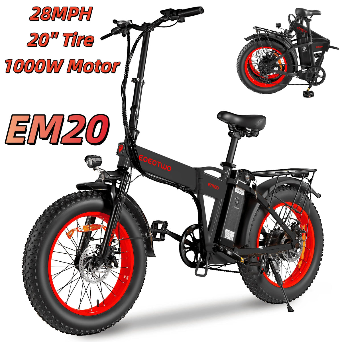 EOEOTWO Fat Tire Electric Bike With Long Range Battery