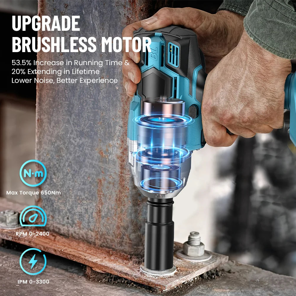 SEESII 3-in-1 Cordless Brushless Impact Wrench Drill Screwdriver Kit