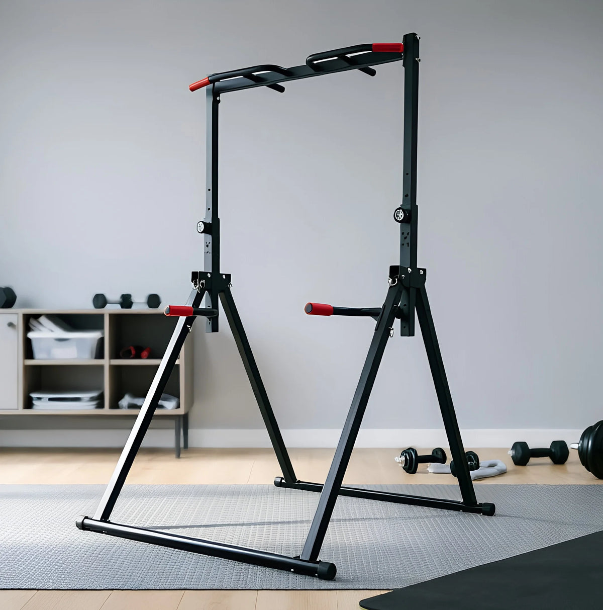Adjustable Foldable Pull Up Bar Home Gym Strength Training Station