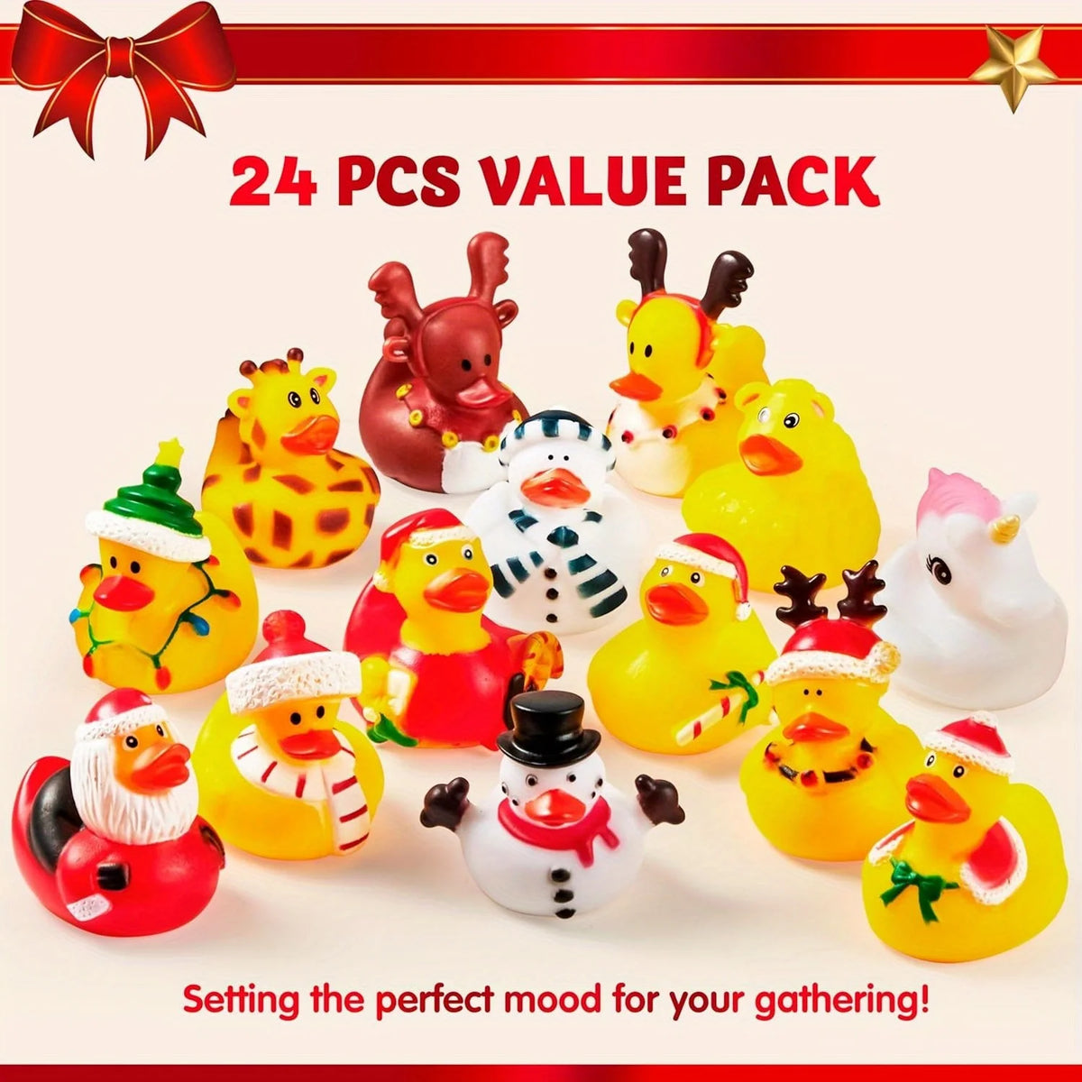 Joyfy Christmas Rubber Ducks, Novelty Toys And Party Favors