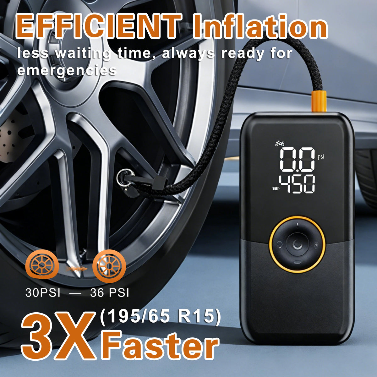 Portable Cordless Tire Inflator Air Compressor With Auto Shut Off