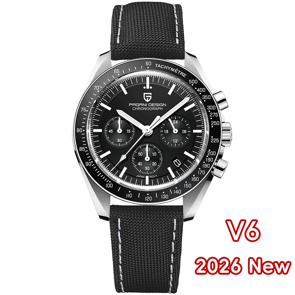 PAGANI DESIGN Men's Quartz Chronograph Sport Watch With Sapphire Glass